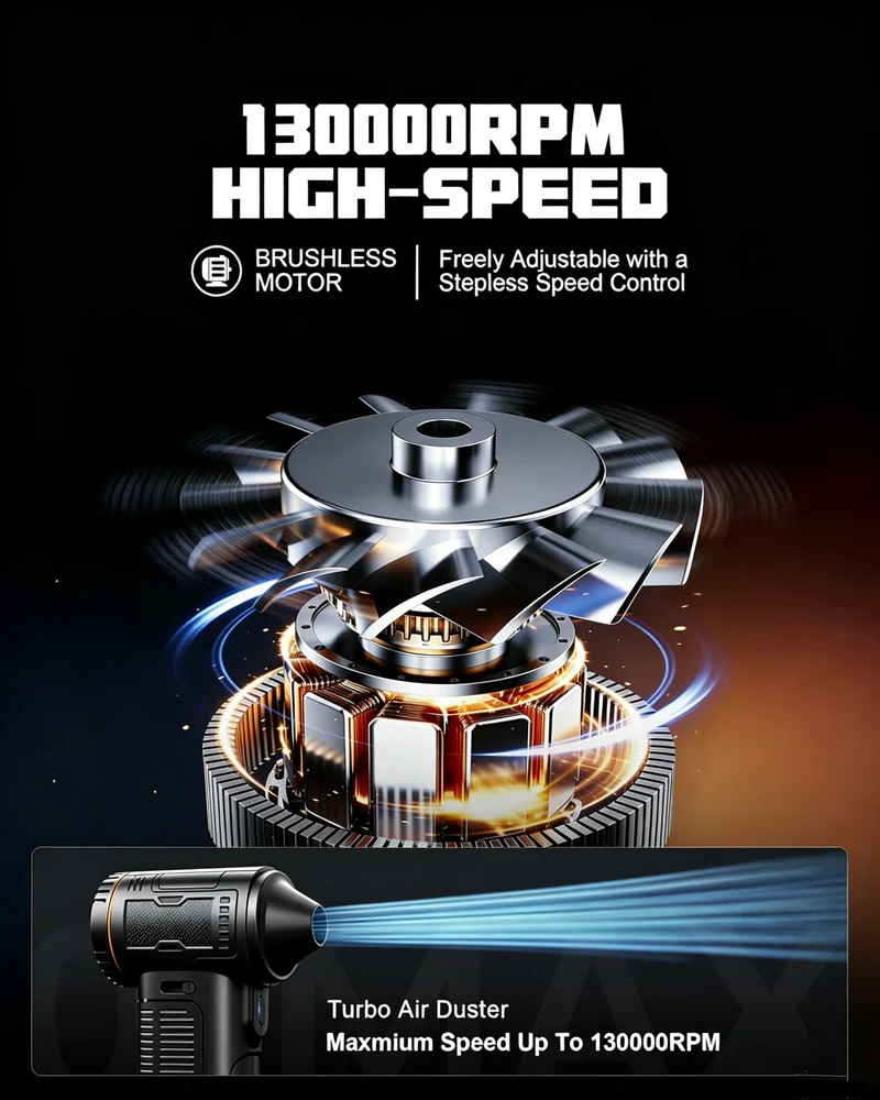 Turbo Jet Fan Air Duster 120000RPM Electric Air Blower Mini Jet Turbo Compressed Air Rechargeable Turbo Jet Fan