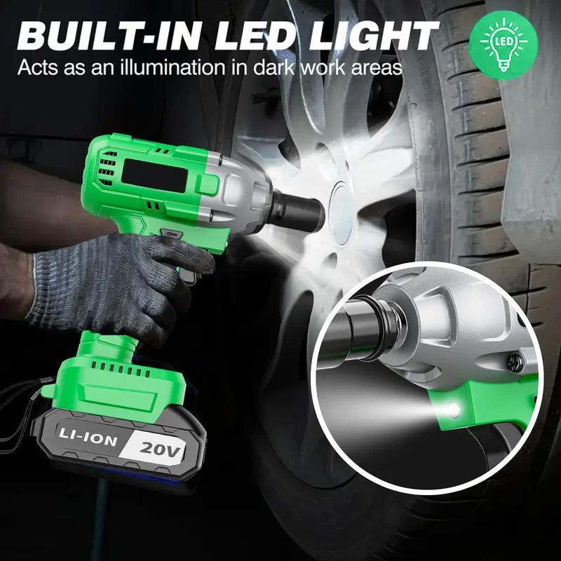 20V Cordless Impact Wrench DIY Grade Electric with 320Nm Max Torque Battery Powered Car Support Local EU Warehouse Drop Shipping
