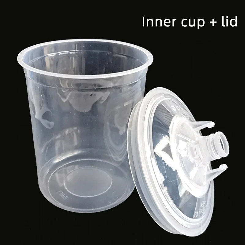 800ML Spray Gun Disposable Gun Pot With Scale Plastic Transparent Paint Mixing Cup Disposable Measuring Cup With Adapter