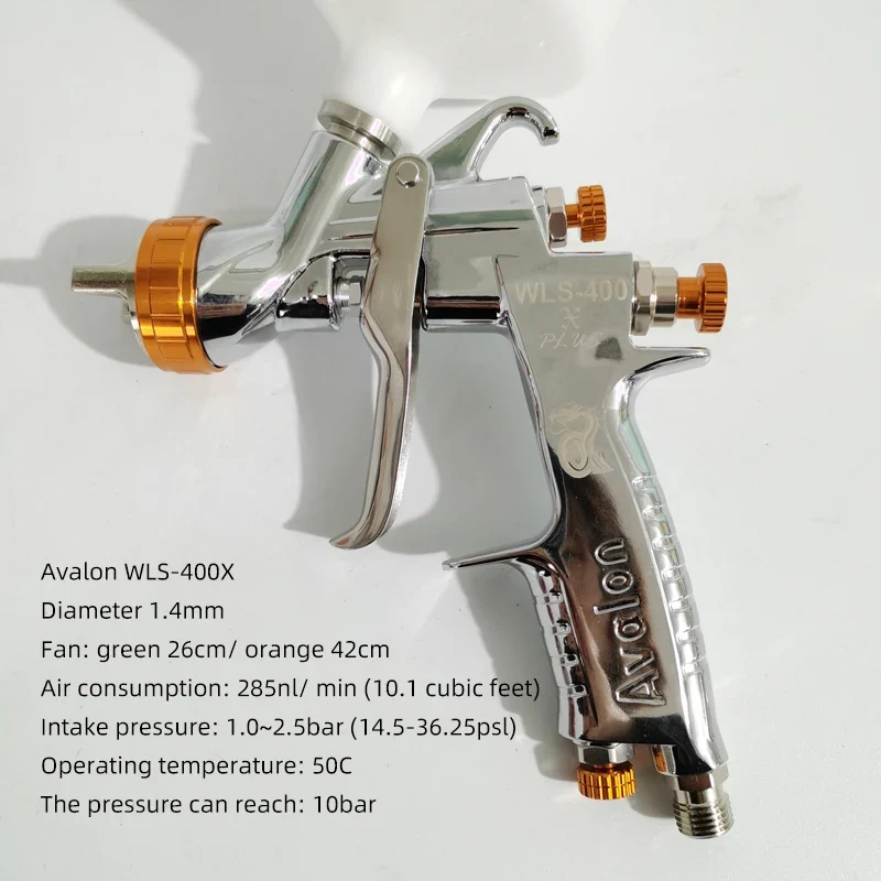 Taiwan Avalon WLS-400X HVLP Airbrush Double Cowl Varnish Color Spray Gun Car Paint 1.4 Caliber Industrial Spray Finishing