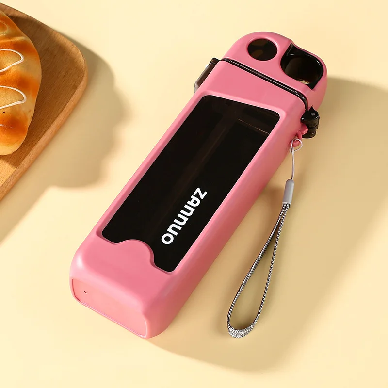 350ml Plastic Water Bottle Leak-proof Square Cup Sports Bottle with Lockable Lid and Measurements for Outdoor Sports Travel Cup