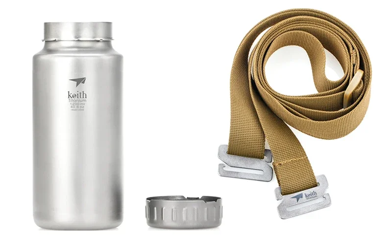Keith Titanium Sports Bottle 0.9L/1.2L Large Capacity Kettle Outdoor Camping Drinkware Wide Mouth Non-threaded Water Bottle