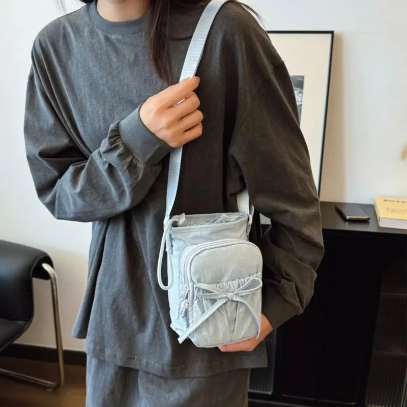 Bowknot Water Bottle Sling Bag Large Capacity Adjustable Gym Bottle Bag Waterproof Convenience Crossbody Sports Bottle Bag Gym