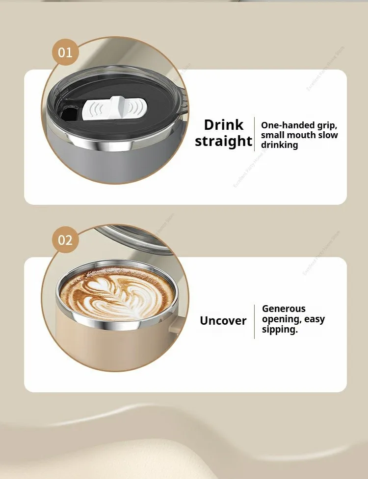 500ML Double-Wall Insulated Thermal Cup 304 Stainless Steel Coffee Cup Portable Water Bottle Keeps Cold and Heat Thermal Mug