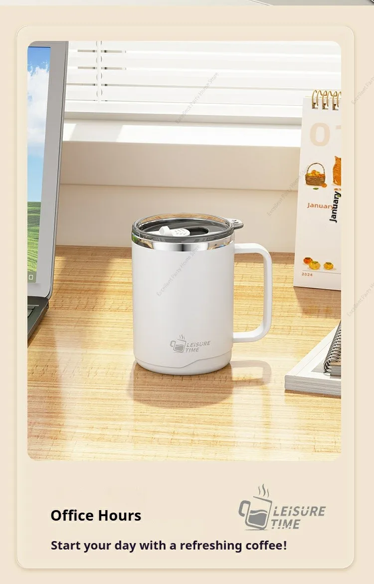 500ML Double-Wall Insulated Thermal Cup 304 Stainless Steel Coffee Cup Portable Water Bottle Keeps Cold and Heat Thermal Mug