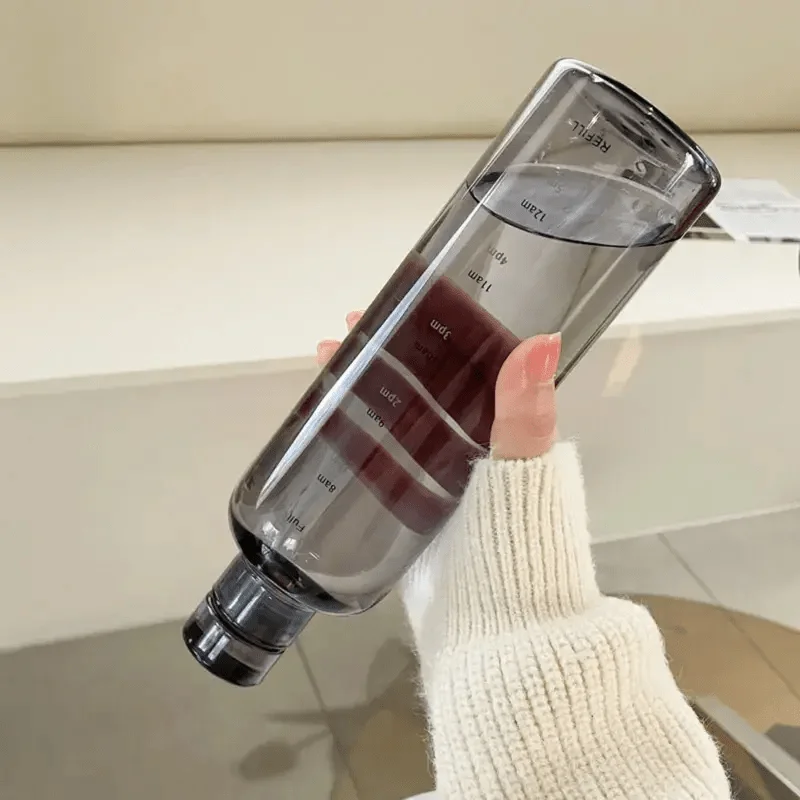 500ml Transparent Leakproof Water Bottle, Anti-Drop Sports Bottle with Time Scale Design, Ideal for Outdoor Use, Hydration on th