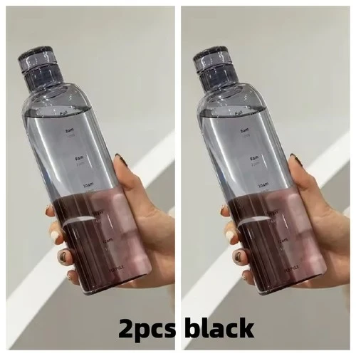 500ml Transparent Leakproof Water Bottle, Anti-Drop Sports Bottle with Time Scale Design, Ideal for Outdoor Use, Hydration on th