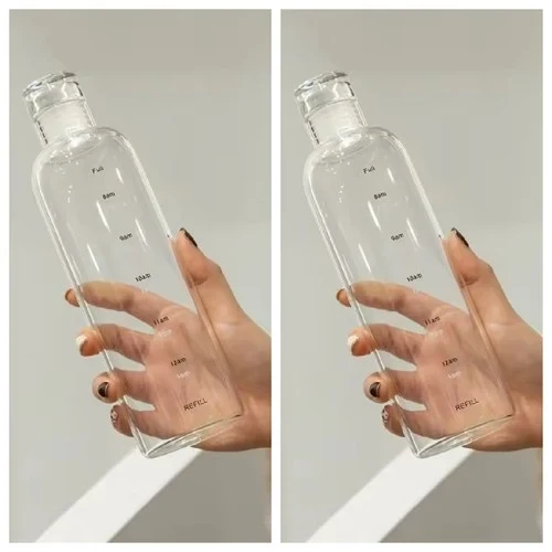 500ml Transparent Leakproof Water Bottle, Anti-Drop Sports Bottle with Time Scale Design, Ideal for Outdoor Use, Hydration on th