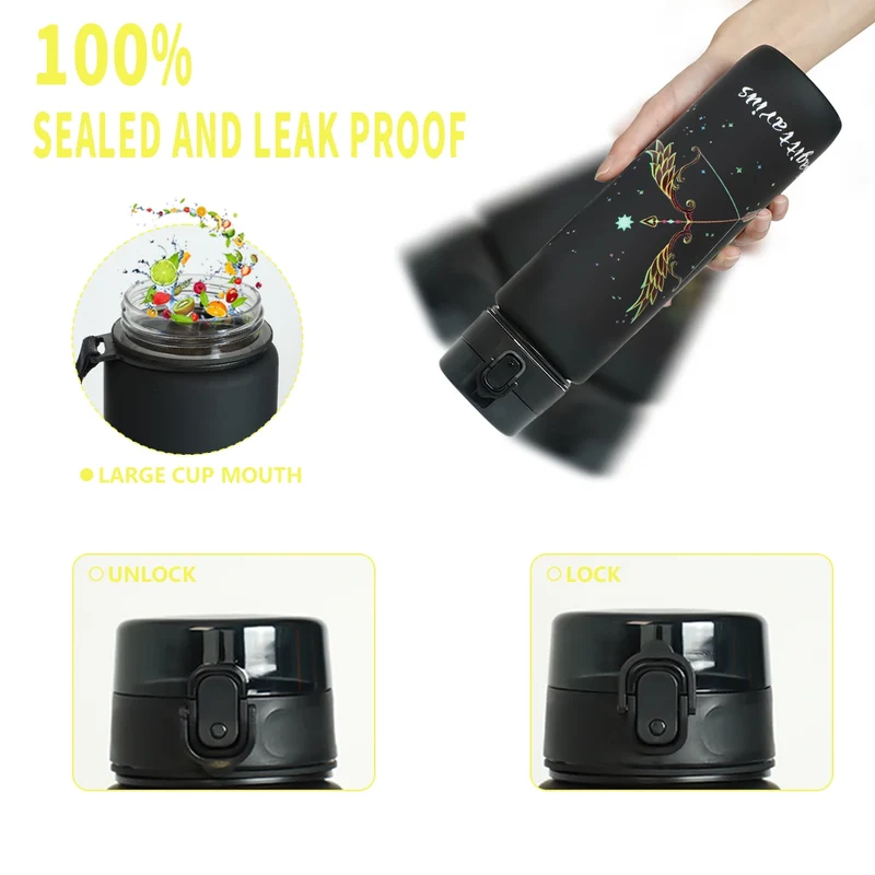 12 zodiac Aquarius 1L outdoor activity leak-proof plastic cup portable water bottle birthday gift holiday gift