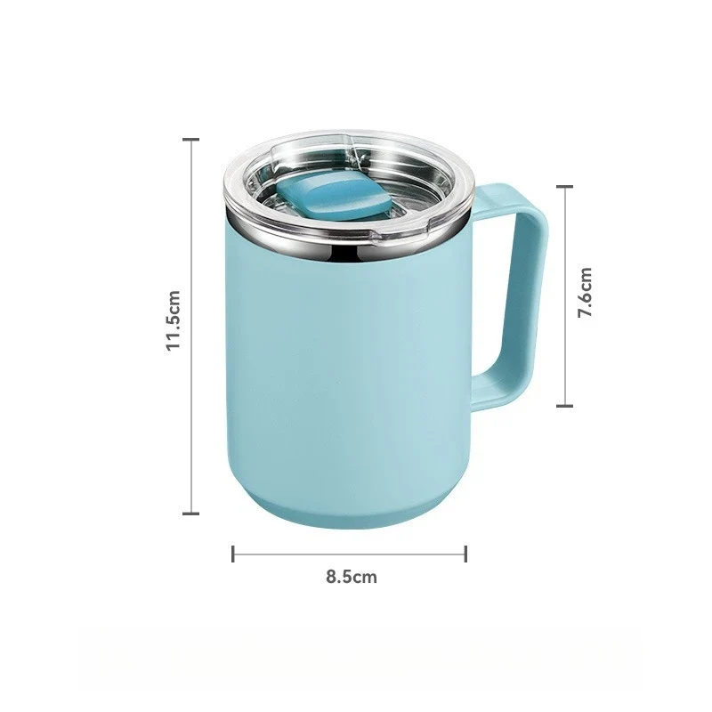 450ML Stainless Steel Insulated Mug with Lid Double Layered Cup Wall Coffee Thermos Cup for Office Outdoor Portable Water Bottle