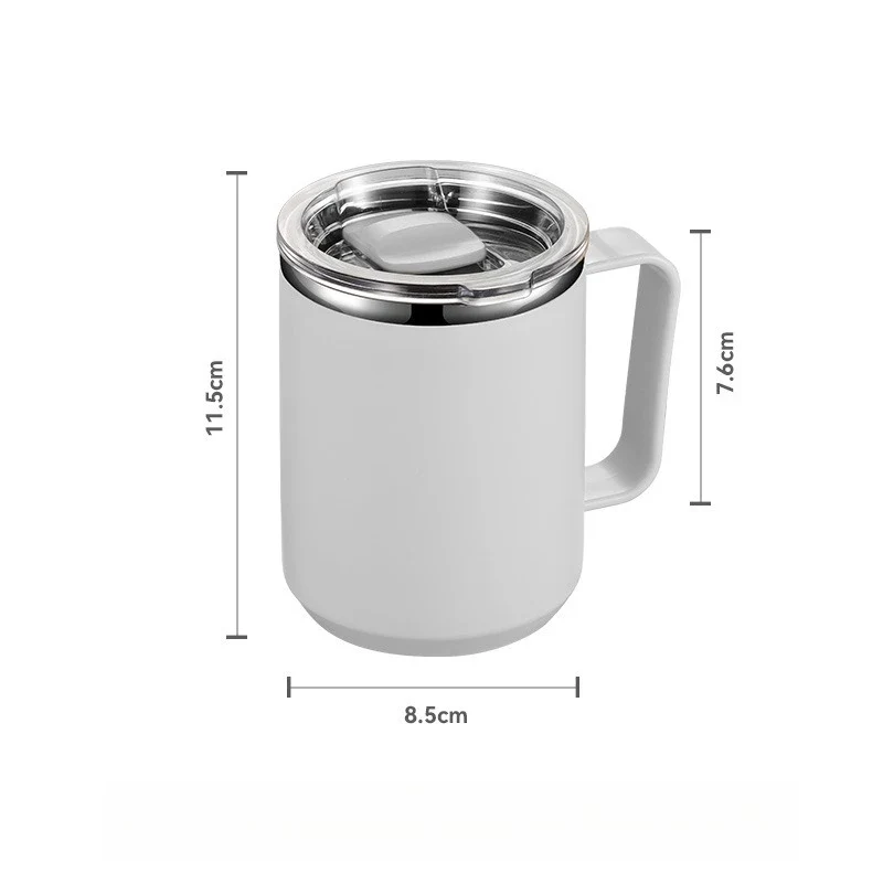 450ML Stainless Steel Insulated Mug with Lid Double Layered Cup Wall Coffee Thermos Cup for Office Outdoor Portable Water Bottle
