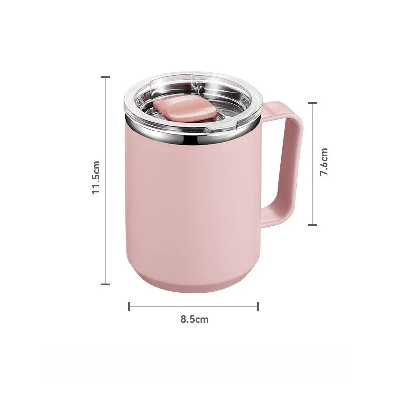 450ML Stainless Steel Insulated Mug with Lid Double Layered Cup Wall Coffee Thermos Cup for Office Outdoor Portable Water Bottle
