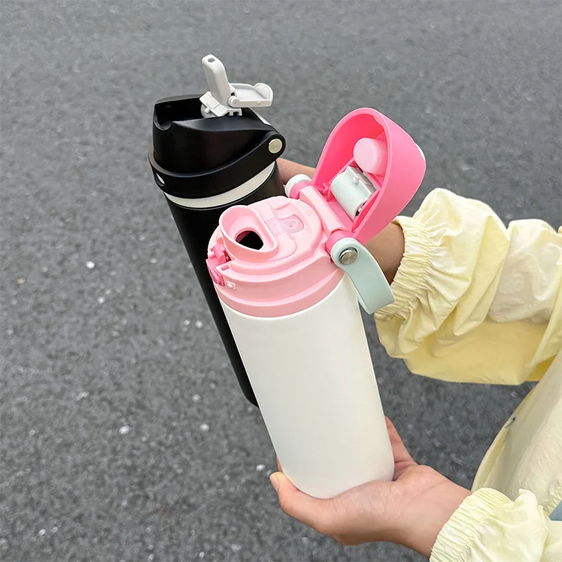 1pc Sports Cycling Water Bottle, 750ML Large Capacity Dual-Drinking Sports Water Bottle, Outdoor Portable Water Bottle