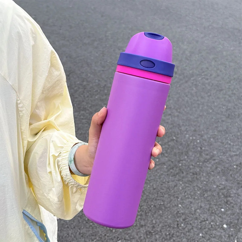 1pc Sports Cycling Water Bottle, 750ML Large Capacity Dual-Drinking Sports Water Bottle, Outdoor Portable Water Bottle