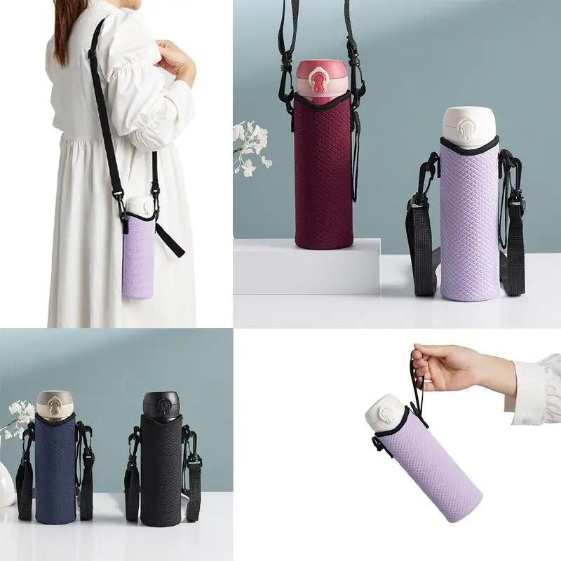 Portable Water Bottle Cover Insulated Bag Portable With Strap Water Bottle Case Cup Sleeve Vacuum Cup Sleeve Camping Accessories