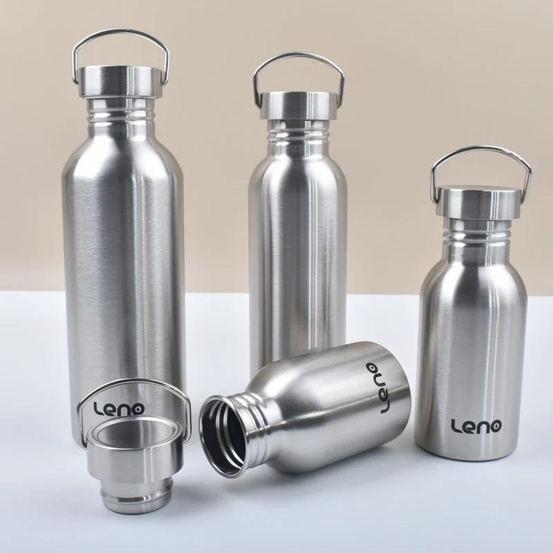 Stainless Steel Water Bottle 350-2000ml Big Mouth Single Wall Drinking Bottle Sports Bottle Flasks with All Steel Lid