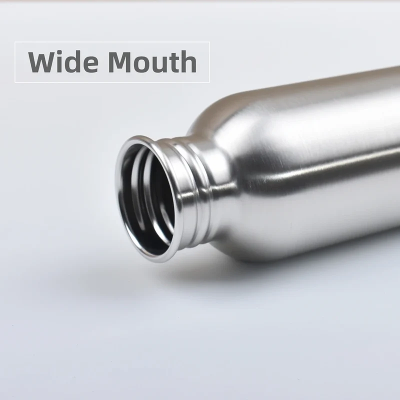 Stainless Steel Water Bottle 350-2000ml Big Mouth Single Wall Drinking Bottle Sports Bottle Flasks with All Steel Lid