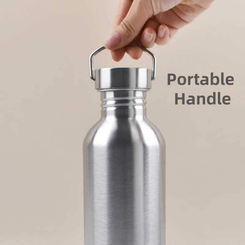 Stainless Steel Water Bottle 350-2000ml Big Mouth Single Wall Drinking Bottle Sports Bottle Flasks with All Steel Lid