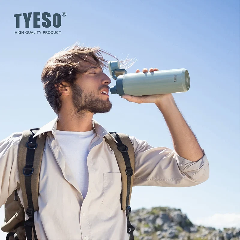 Tyeso Vacuum Flask for Men Women Stainless Steel Outdoor Water Bottles for Cycling Hiking 750ml 900ml Portable Water Bottle