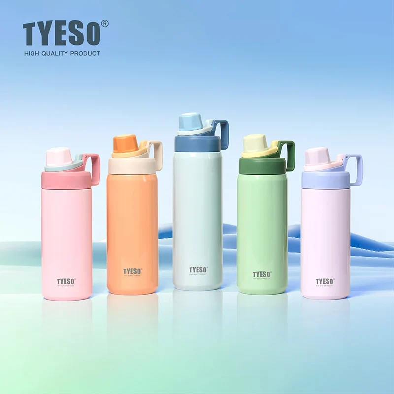 Tyeso Vacuum Flask for Men Women Stainless Steel Outdoor Water Bottles for Cycling Hiking 750ml 900ml Portable Water Bottle