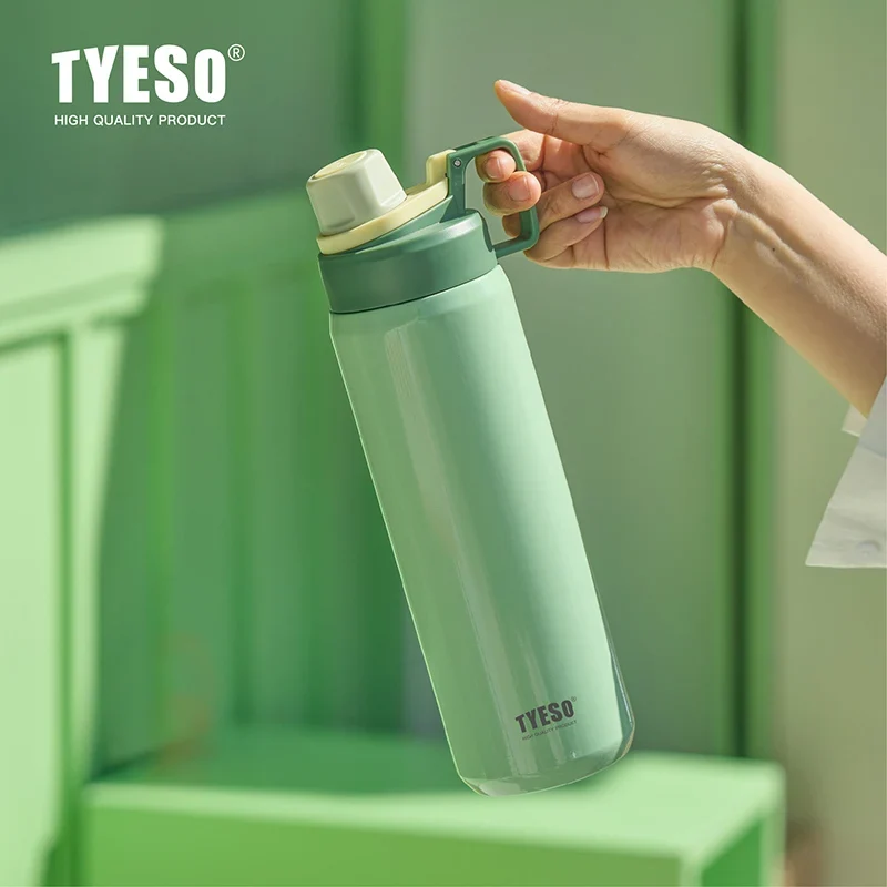 Tyeso Vacuum Flask for Men Women Stainless Steel Outdoor Water Bottles for Cycling Hiking 750ml 900ml Portable Water Bottle
