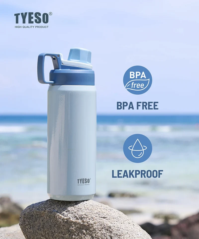 Tyeso Vacuum Flask for Men Women Stainless Steel Outdoor Water Bottles for Cycling Hiking 750ml 900ml Portable Water Bottle