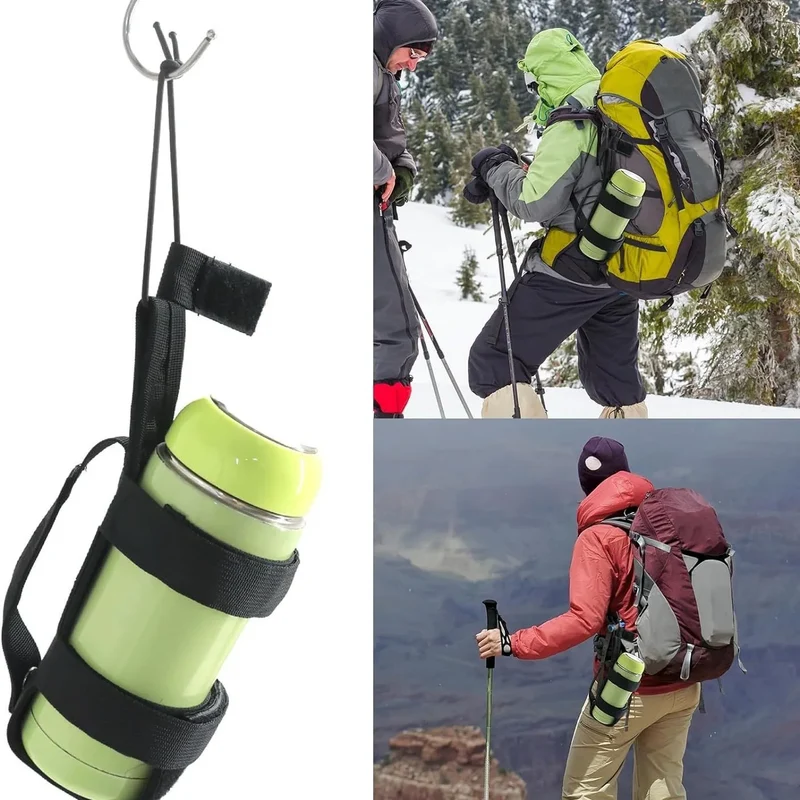 Portable Water Bottle Bag Universal Outdoor Adjustable Water Bottle Holder Durable Fabric Backpack Accessory For Camping Hiking