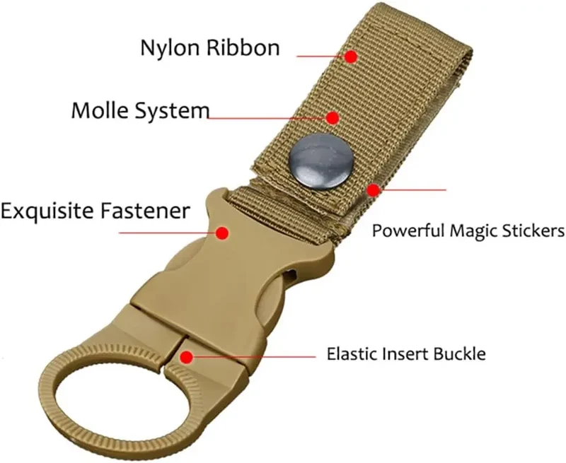 1/2/5pcs Hanging Bottle Buckle Clip Carabiner Portable Water Bottle Holder Clip Belt Backpack Hanger for Outdoor Camp Hiking