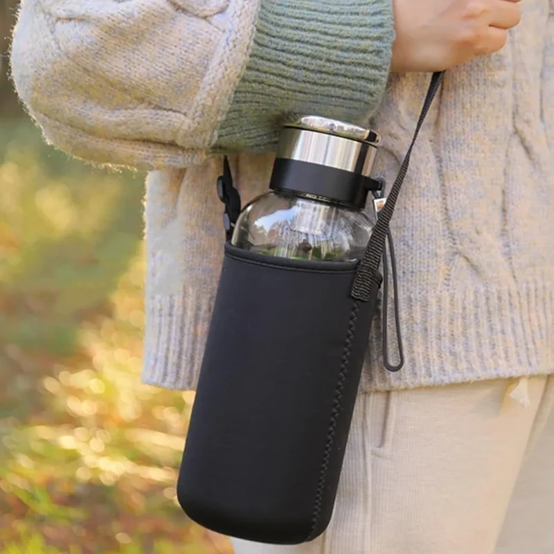 1000ml/750ml Glass Water Bottle with Filter and Sleeve Leak Proof Tea Cup BPA Free Reusable Outdoor Portable Water Bottle