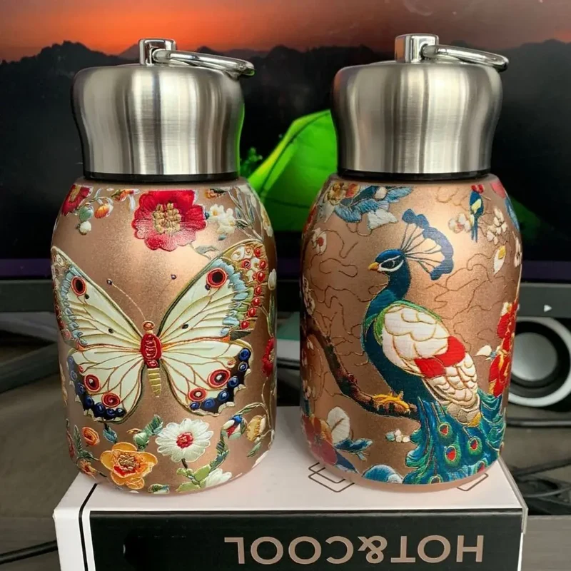 316 Stainless Steel Insulated Cup Leak Proof Portable Water Bottle Durable 300ml Slim Insulated Thermal Water Bottle