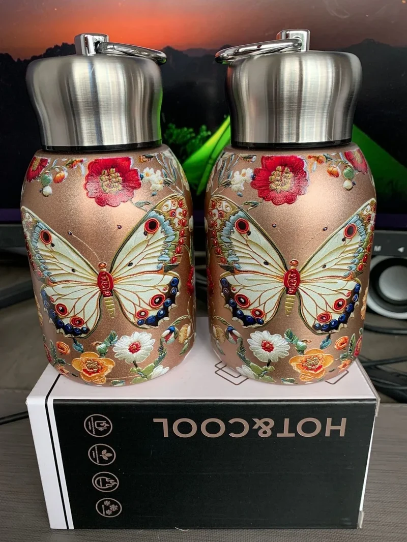316 Stainless Steel Insulated Cup Leak Proof Portable Water Bottle Durable 300ml Slim Insulated Thermal Water Bottle