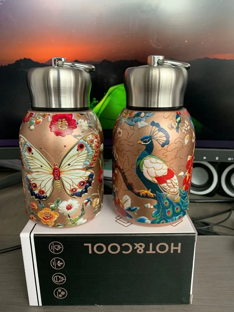 316 Stainless Steel Insulated Cup Leak Proof Portable Water Bottle Durable 300ml Slim Insulated Thermal Water Bottle