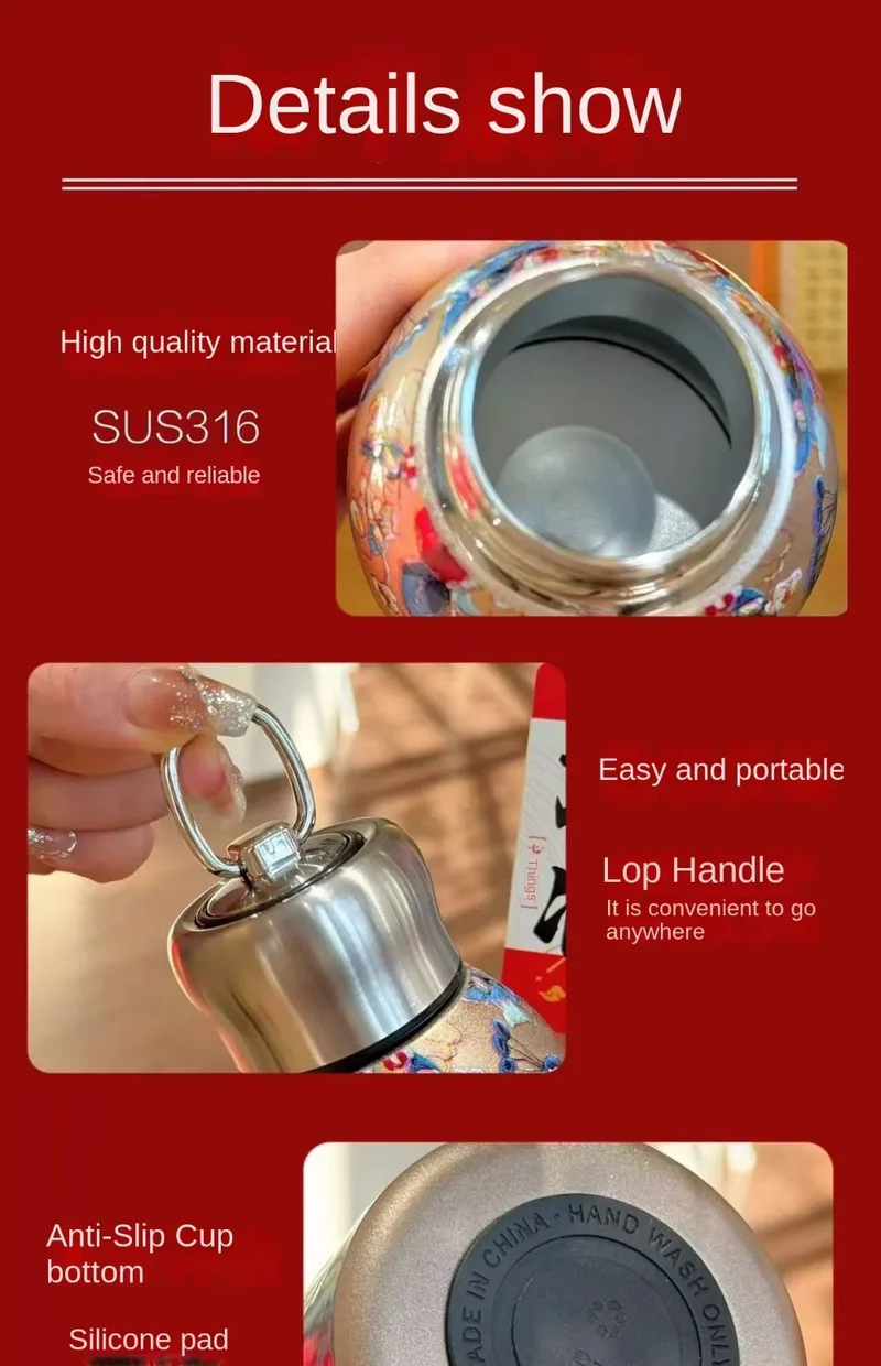 316 Stainless Steel Insulated Cup Leak Proof Portable Water Bottle Durable 300ml Slim Insulated Thermal Water Bottle