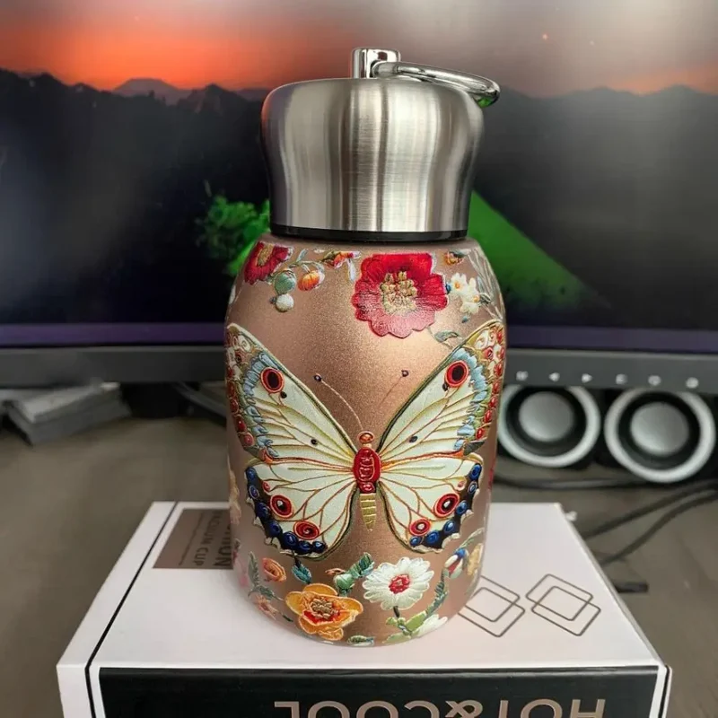 316 Stainless Steel Insulated Cup Leak Proof Portable Water Bottle Durable 300ml Slim Insulated Thermal Water Bottle