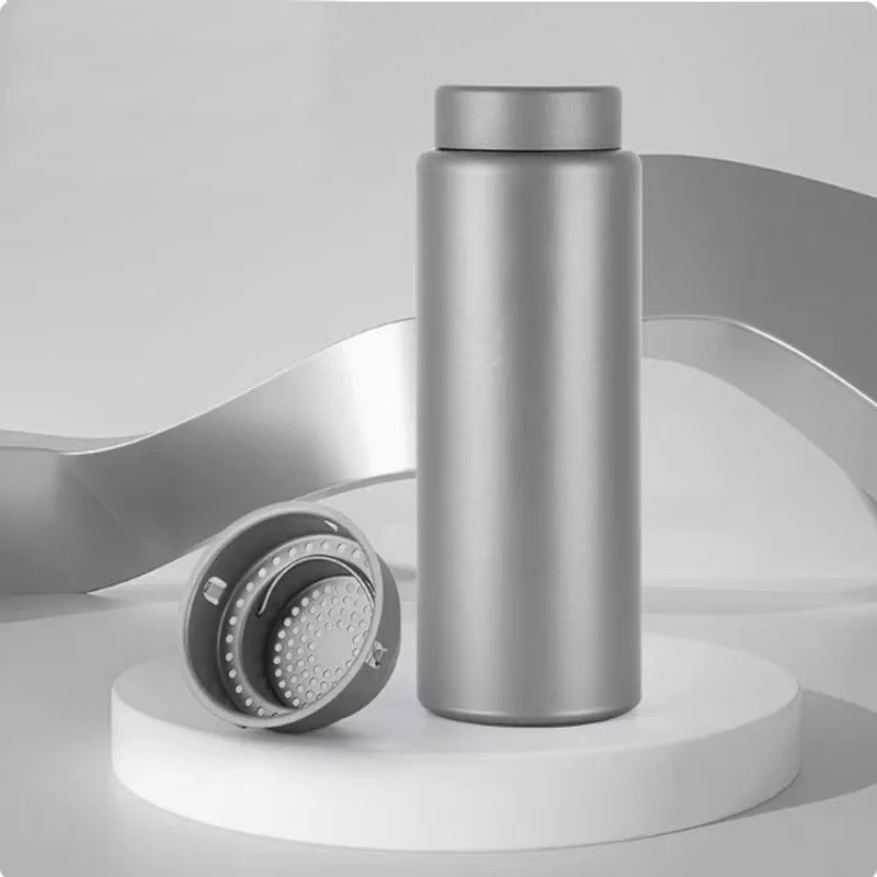 750ml Business Thermos Cup With Tea Separator,Double Layer Pure Titanium Vacuum Flasks,High-end Drinkware,Portable Water Bottle