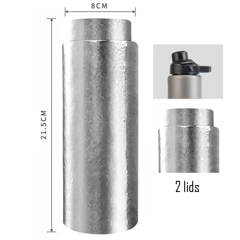 750ml Business Thermos Cup With Tea Separator,Double Layer Pure Titanium Vacuum Flasks,High-end Drinkware,Portable Water Bottle