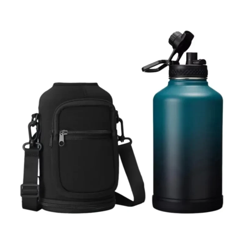 Portable Water Bottle Bag Large Capacity with Adjustable Shoulder Strap Cup Insulated Protective Cover for 64/128OZ Space Cup
