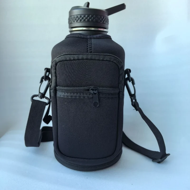 Portable Water Bottle Bag Large Capacity with Adjustable Shoulder Strap Cup Insulated Protective Cover for 64/128OZ Space Cup