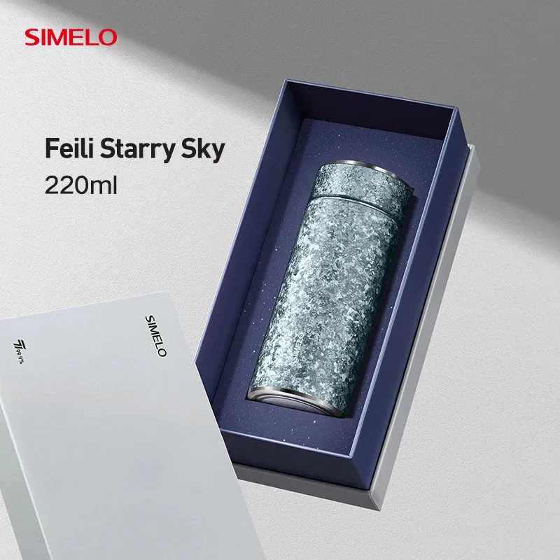 SIMELO Pure Titanium Insulated Cup Large Capacity Portable Water Bottle Business Gift Box Accompanying Mug for Travel Outdoor