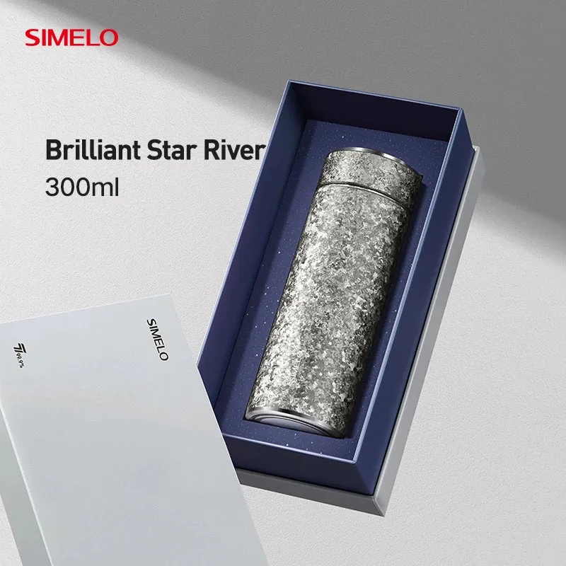 SIMELO Pure Titanium Insulated Cup Large Capacity Portable Water Bottle Business Gift Box Accompanying Mug for Travel Outdoor