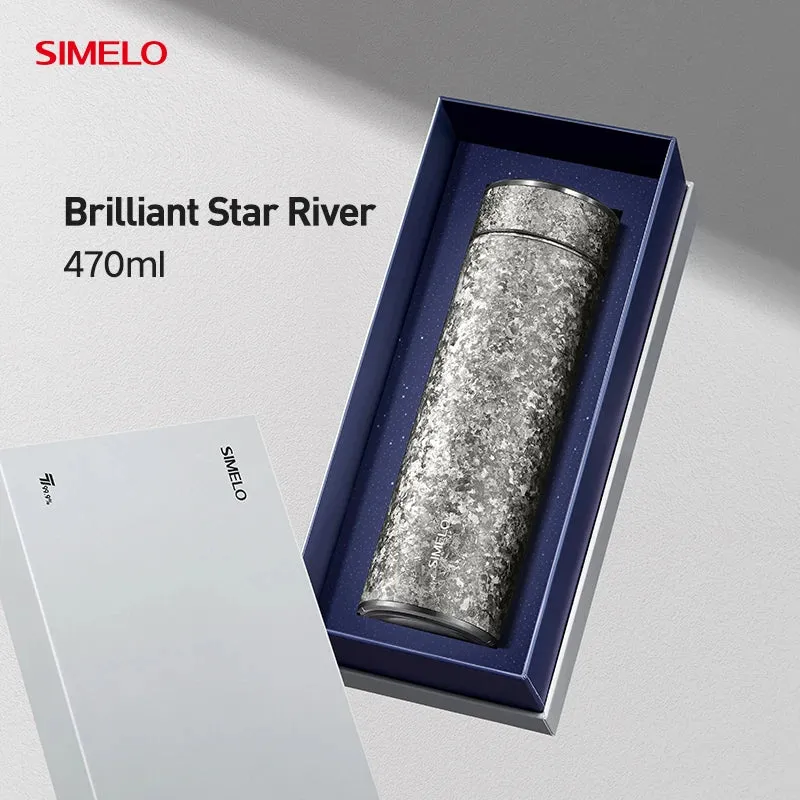 SIMELO Pure Titanium Insulated Cup Large Capacity Portable Water Bottle Business Gift Box Accompanying Mug for Travel Outdoor