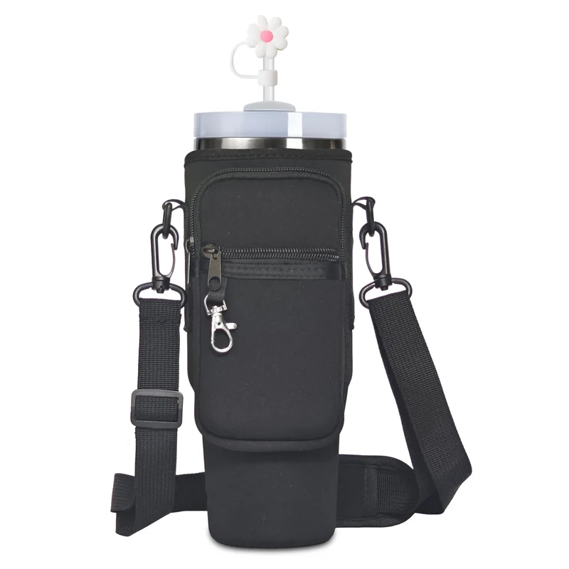 Water Bottle Carrier Bag For Stanley 40oz Insulated Mug Cup Holder Portable Water Bottle Bag with Adjustable Shoulder Strap