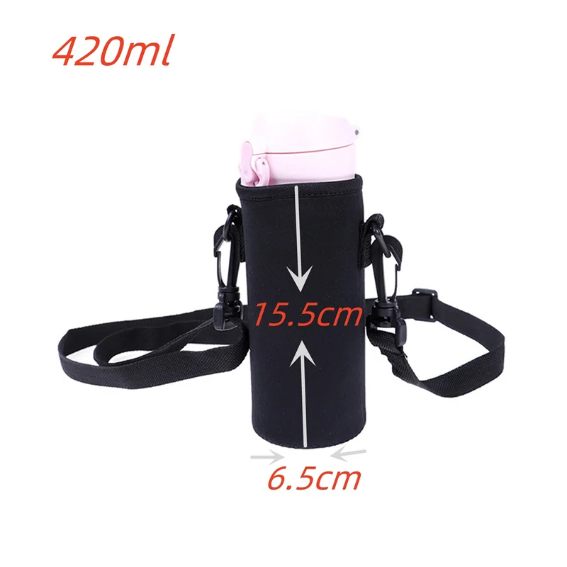 Portable Water Bottle Insulated Neoprene Holder Pouch Bag 420/550/750/1000/1500ml Shoulder With Adjustable Strap