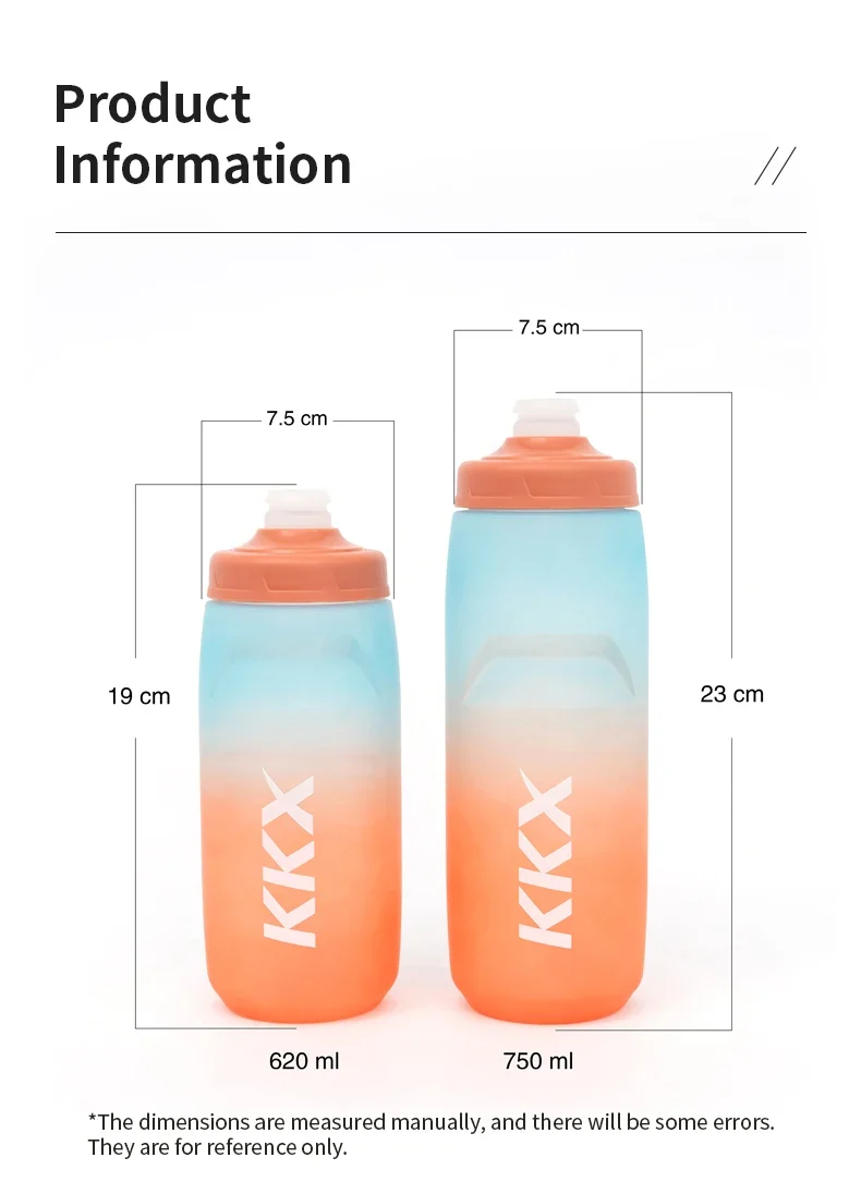 KKX Outdoor Sports Bottle 620ml/750ml Bicycle Bottle MTB Road Gravel Bike Water Bottle PP5 Portable Large Capacity Drink Kettle