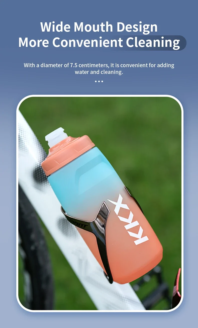 KKX Outdoor Sports Bottle 620ml/750ml Bicycle Bottle MTB Road Gravel Bike Water Bottle PP5 Portable Large Capacity Drink Kettle