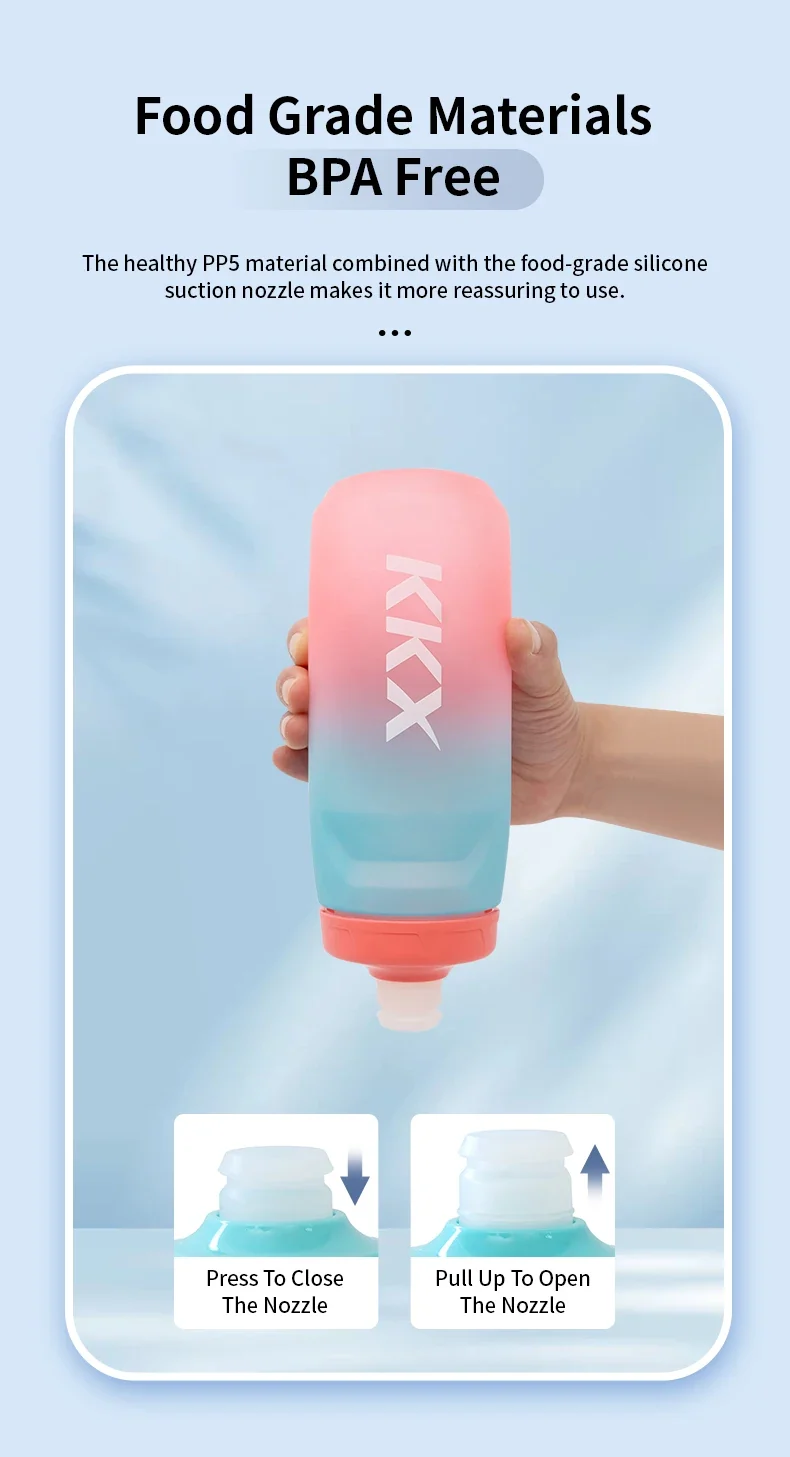 KKX Outdoor Sports Bottle 620ml/750ml Bicycle Bottle MTB Road Gravel Bike Water Bottle PP5 Portable Large Capacity Drink Kettle