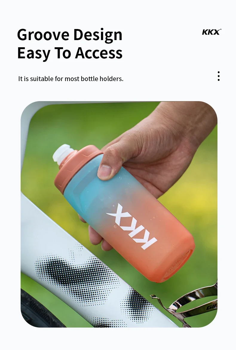 KKX Outdoor Sports Bottle 620ml/750ml Bicycle Bottle MTB Road Gravel Bike Water Bottle PP5 Portable Large Capacity Drink Kettle