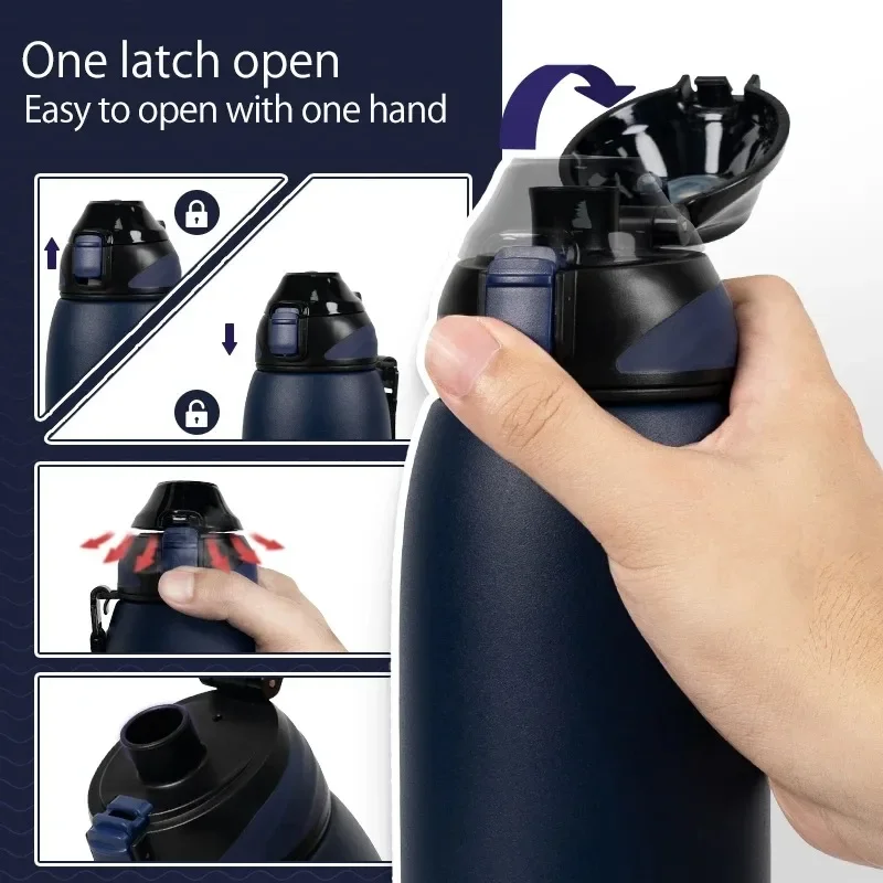 FEIJIAN 600/800/1000ml Travel Water Bottles Vacuum Sports Bottle Warm and Cold Drink Stainless Steel Vacuum Flask Portable