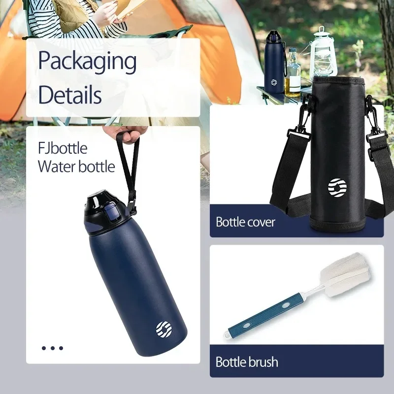 FEIJIAN 600/800/1000ml Travel Water Bottles Vacuum Sports Bottle Warm and Cold Drink Stainless Steel Vacuum Flask Portable
