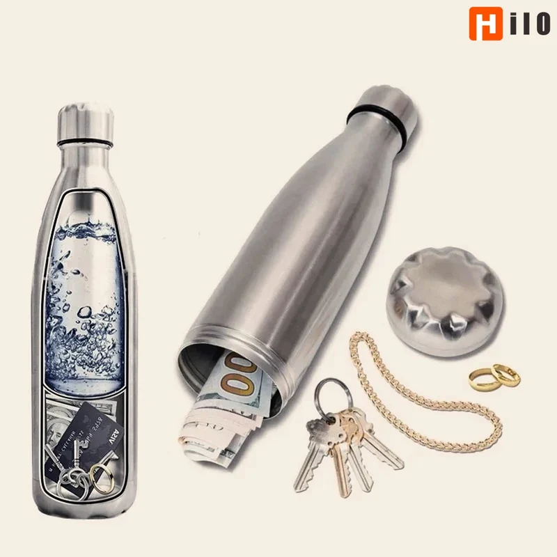 Hilo 750 ml diversion Water bottle Portable water bottle Money Bonus key chain box safe hiding place